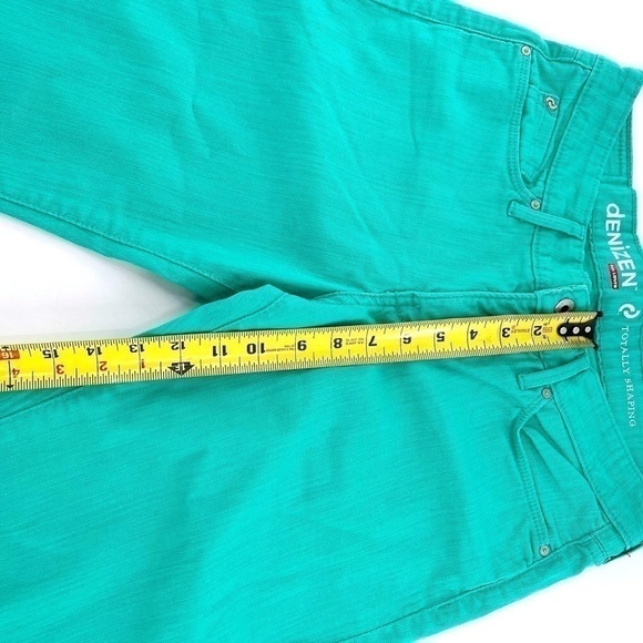 Levi's Denizen cotton/Elastane Turquoise cuffed capri pants Size 8 pockets - Picture 5 of 9